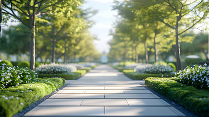 Obraz premium Serene Stone Path Through Lush Garden