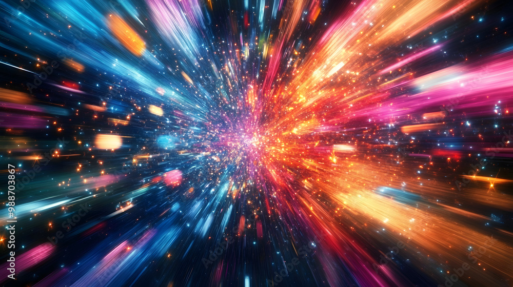 Poster a vibrant countdown to midnight unfolds through dynamic abstract visuals, culminating in a dazzling 