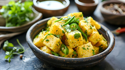 Close-up of a Bowl of Delicious Indian Street Food