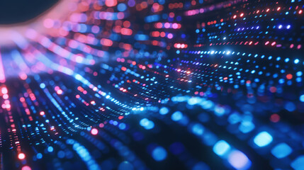 Dynamic AI data flow background with streams of light