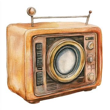 recommend clip art: Radio watercolor clipart illustration isolate