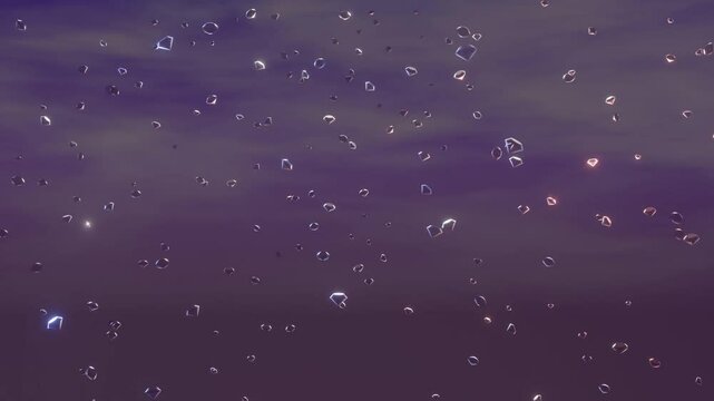 Cabecera de lluvia de diamantes brillantes en la noche