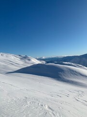 snow covered mountains