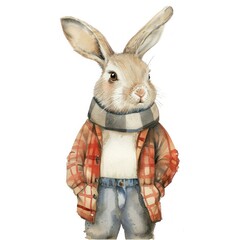 Rabbit in student costume rabbit animal mammal.
