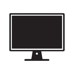 Desktop monitor silhouette with white background