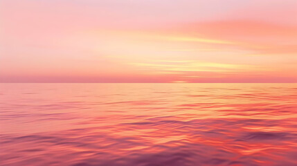 Obraz premium Stunning Pink Sunset Over Calm Ocean Water
