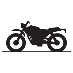 Obraz premium Simple motorbike art silhouette with white background