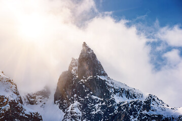 Mountain peaks near Morskie Oko Lake in Poland at Winter. Tatras range © Roxana