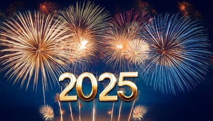 new year eve celebration banner long fireworks rustic dark blue night sky