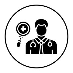 Dermatologist Male vector icon. Can be used for Skincare iconset.