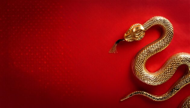 golden snake red chinese background celebrating chinese new year year snake