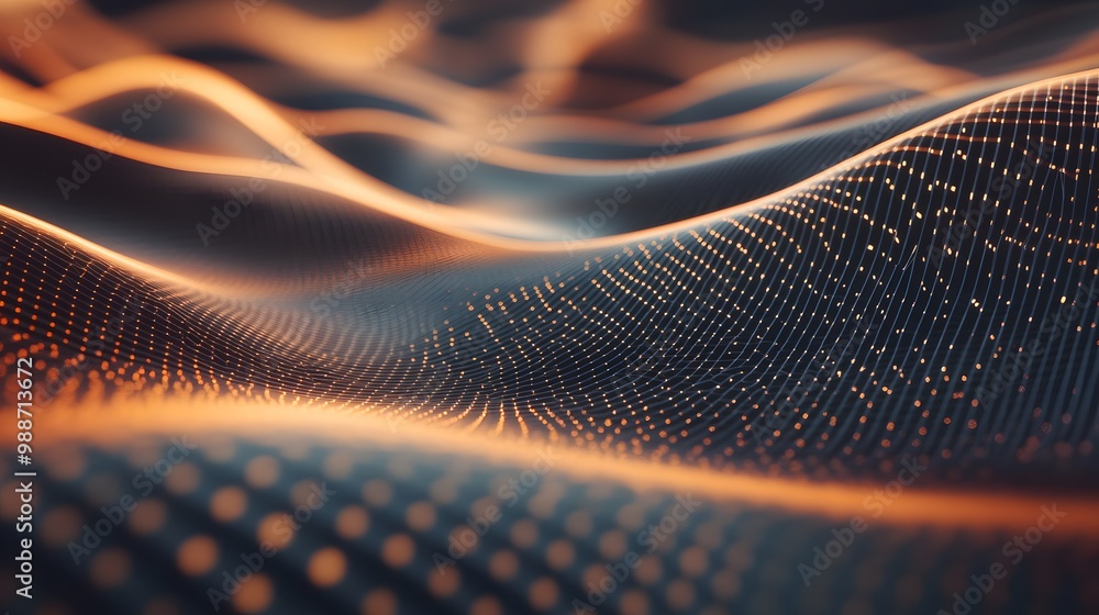 Poster a smooth, flowing bezier surface created by a grid of control points, showcasing the seamless transi
