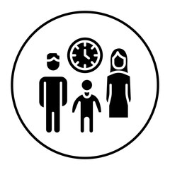 Family Time vector icon. Can be used for Home Based Business iconset.