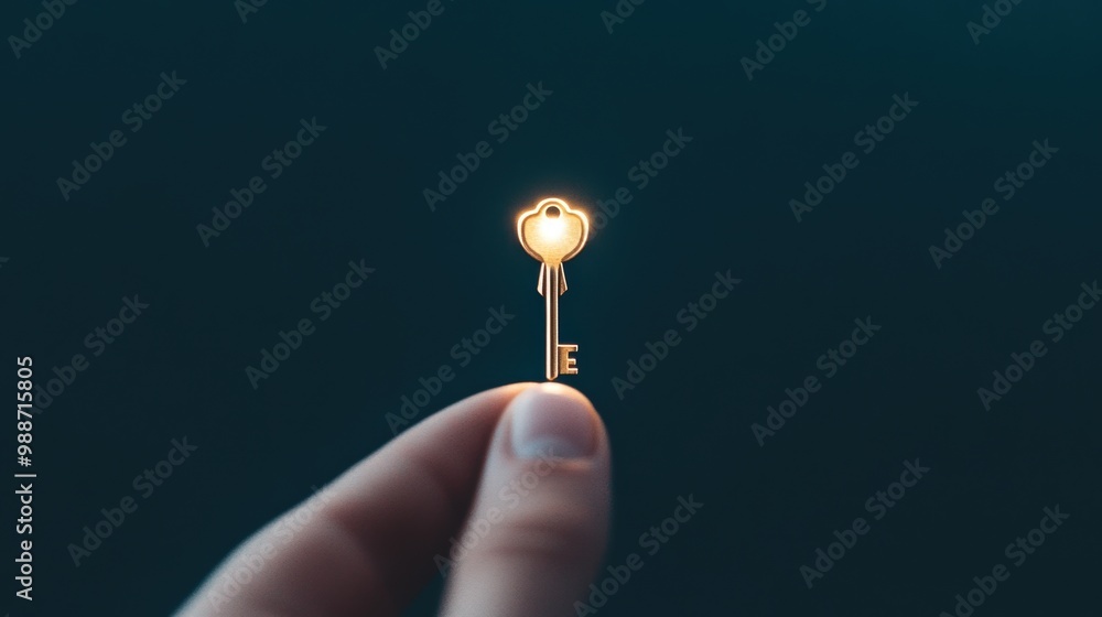 Poster a hand holding a key with a glowing light, representing unlocking the potential of resources for eff