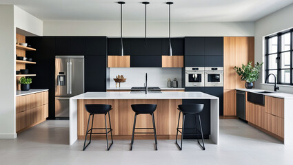 modern kitchen interior with kitchen