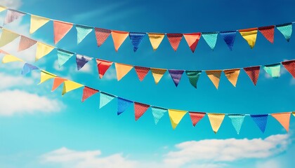 summer festive bunting blue sky celebrating summer event