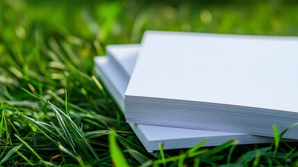 Close-Up View of Refined A4 White Paper Stacks
