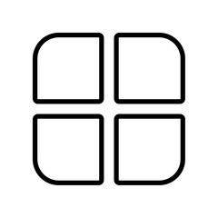 grid-alt button icon, line vector isolated on white background. trendy and modern design