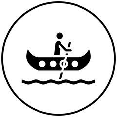 Canoe vector icon. Can be used for Outdoor Fun iconset.