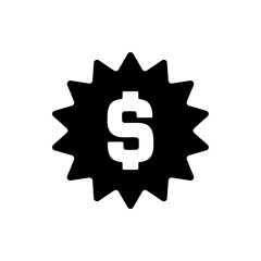 dollar badge icon, modern vector isolated on white background
