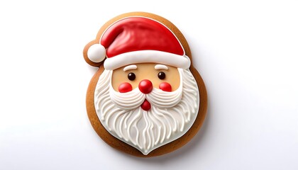 christmas santa cookie white background
