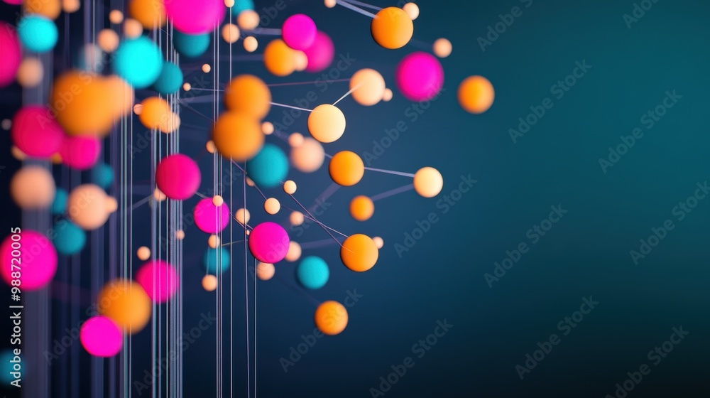 Poster A data visualization depicting the flow of data through a network, showing the interconnectedness of devices and systems.