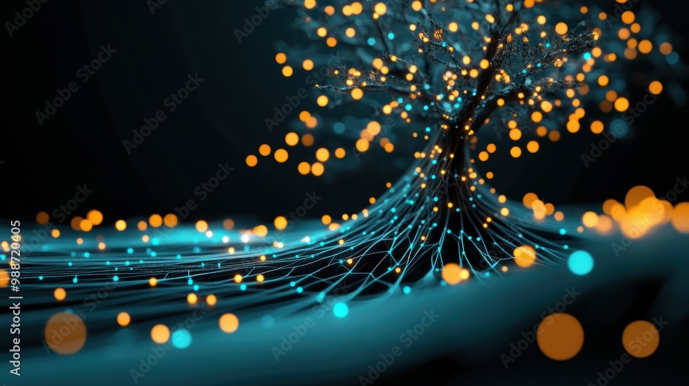 Poster a data visualization showing the flow of information between different departments within a company,