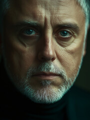 Fototapeta premium Intense portrait of a distinguished elderly man with a white beard