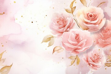 Roses watercolor background backgrounds painting pattern.