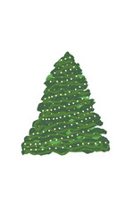 Decorated Christmas tree on transparent background design element