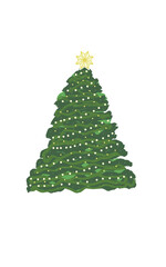 Decorated Christmas tree on transparent background design element