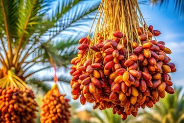 A bunch of juicy dates dangle from the palm tree, embodying the sweetness and accessibility of Aquarius season, its bounty overflowing with generosity.