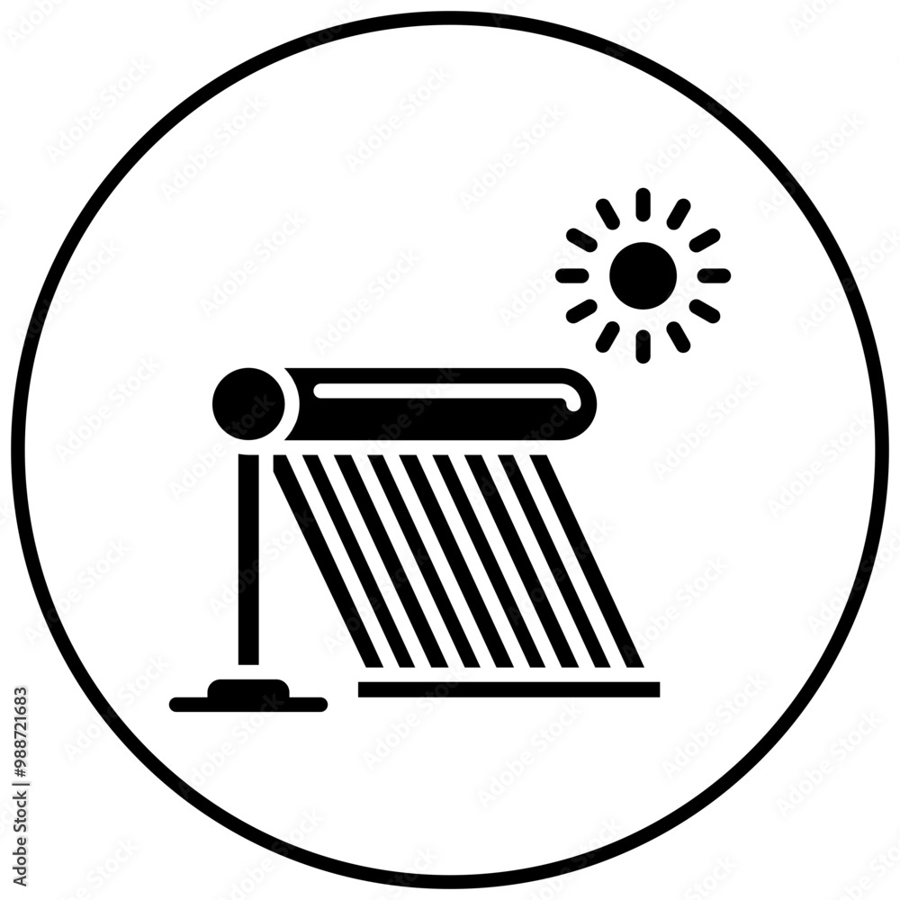 Poster Solar Water Heater vector icon. Can be used for Earth Day iconset.