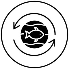 Sustainable Seafood vector icon. Can be used for Earth Day iconset.