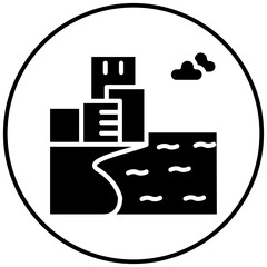 Coastal City vector icon. Can be used for Coastline iconset.