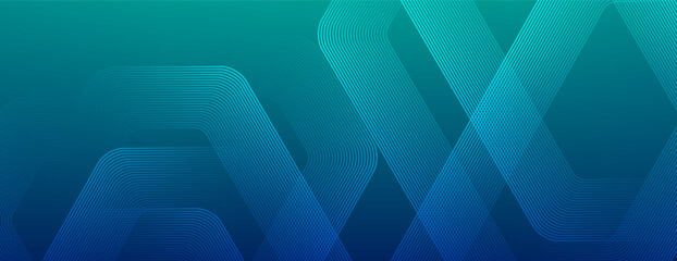 Obraz premium Hexagonal digital abstract background. Futuristic digital network hexagonal stripe line art design for poster, brochure, cover, website, banner