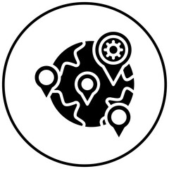 Outbreak Map vector icon. Can be used for Infectious Diseases iconset.