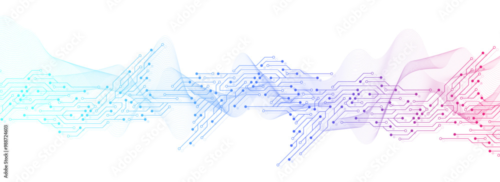 Poster Abstract digital technology background. Digital tech motherboard texture design. Engineering circuit board concept for poster, header, banner, website, presentation.