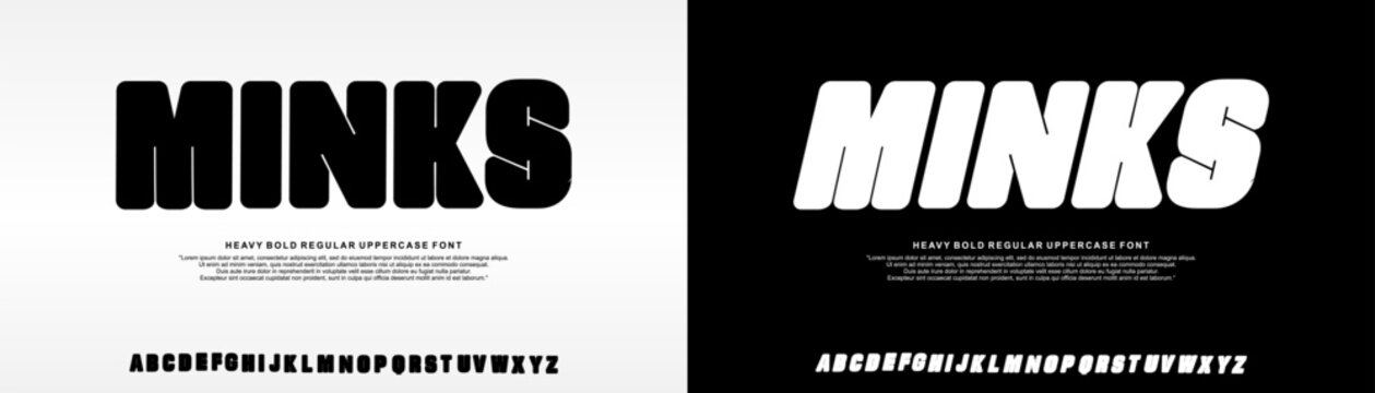 Modern uppercase Bold Heavy Font. Typography urban style alphabet fonts for fashion, sport, technology, digital, movie, logo design, vector illustration.