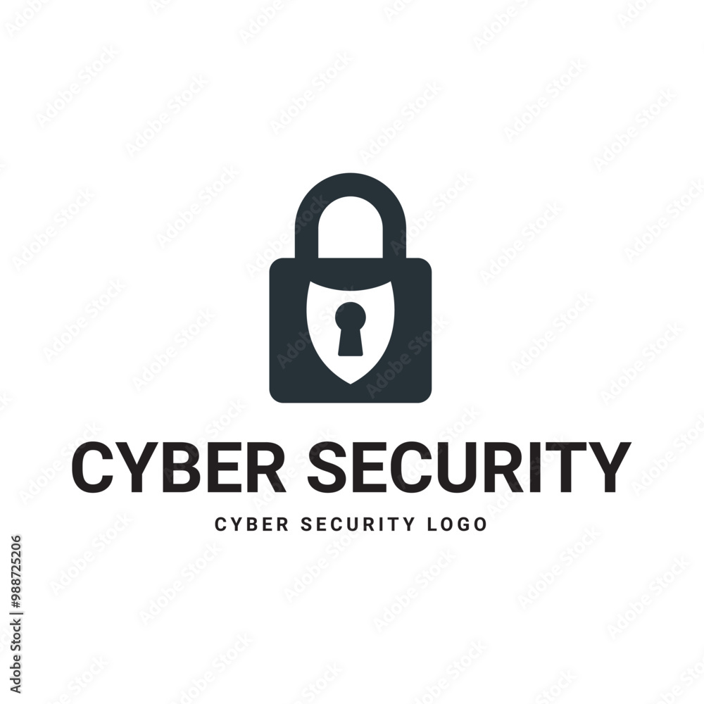 Sticker Cyber Security Logo or badge for technology and security company.