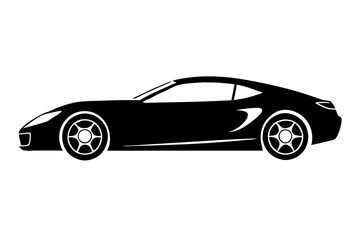 sport car silhouette, sport car icon white background