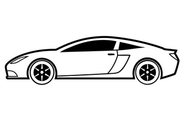 sport car silhouette, sport car icon white background