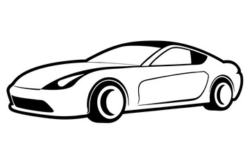 sport car silhouette, sport car icon white background