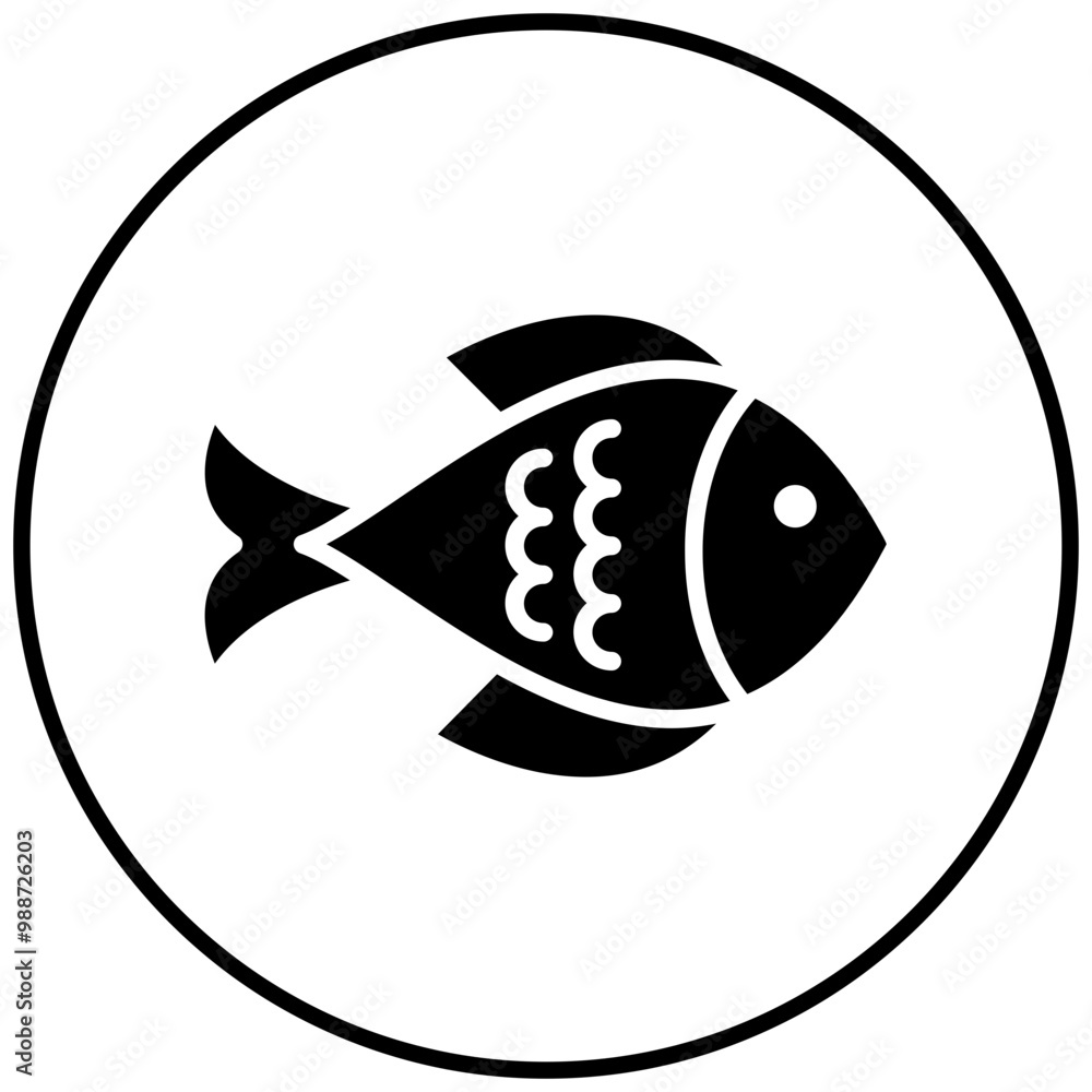 Sticker Fish vector icon. Can be used for Ocean iconset.