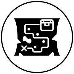 Treasure Map vector icon. Can be used for Ocean iconset.