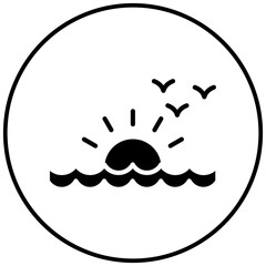 Sunset vector icon. Can be used for Ocean iconset.