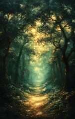 Obraz premium Path Through Enchanted Forest