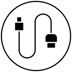 Cable vector icon. Can be used for Battery and Power iconset.