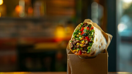 Delicious Burrito with Fresh Ingredients