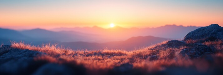 Rugged Terrain at Dusk, showcasing a dramatic landscape with a soft sunset glow, emphasizing the beauty of nature's contours.